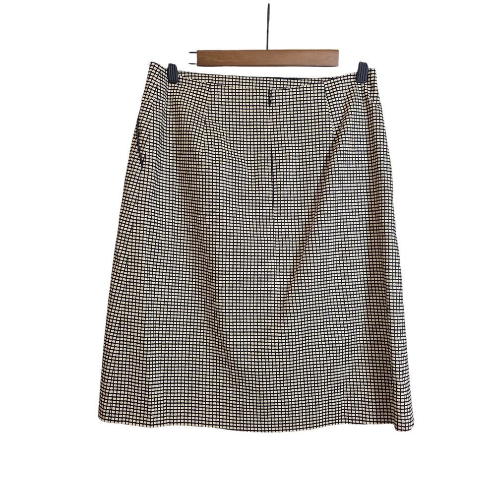 Akris Punto Pencil Skirt Beige/Black Size 8 - Picture 2 of 7